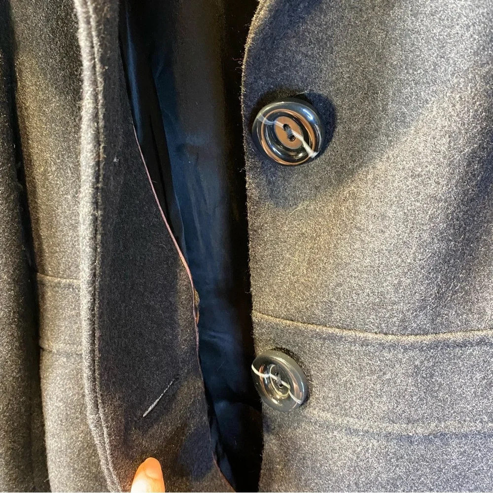 Women's RW & CO Gray Wool Coat Size M - Picture 4 of 15